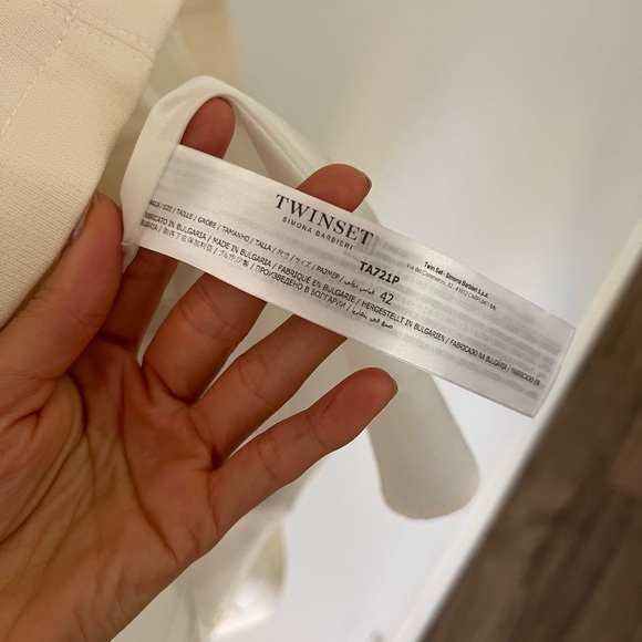 NWT Twinset Simona Barbieri belted dress in cream size S - Picture 12 of 15